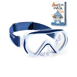 Supertrip Kids Swimming Goggles with Nose Cover for Ages 6-14, Tempered Glass Fabric Strap Swim Snorkel Mask for Pool Beach