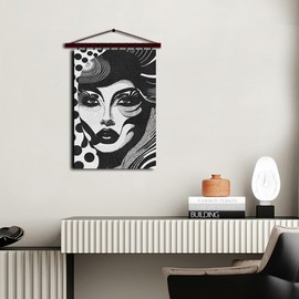 YAKOLECI Latch Hook Kits for Adults, Color Printed DIY Rug Crafts Arts Carpet for Home Decoration Festival Gift 23.6'' X 15.8'' (Gaze),Y-22