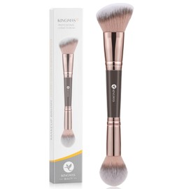 KINGMAS Brocha de maquillaje para base, brochas de maquillaje de doble punta para mezclar polvo líquido, cosméticos de crema correctora, brocha para rubor