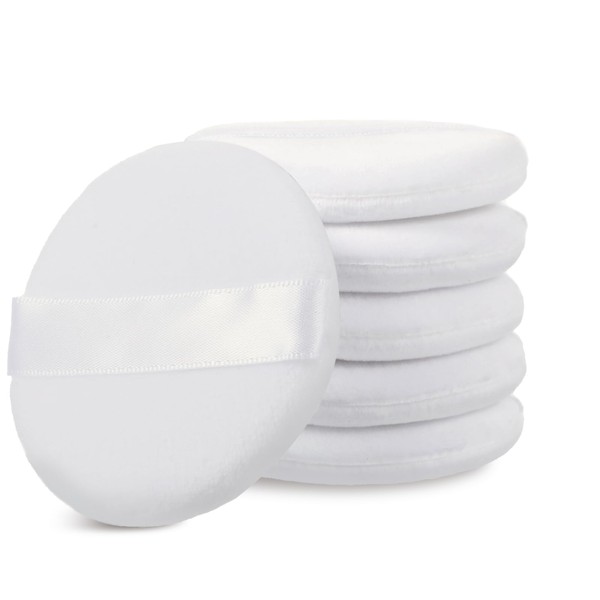 simarro Pack of 6 Round Powder Puff, 6.5 cm Makeup