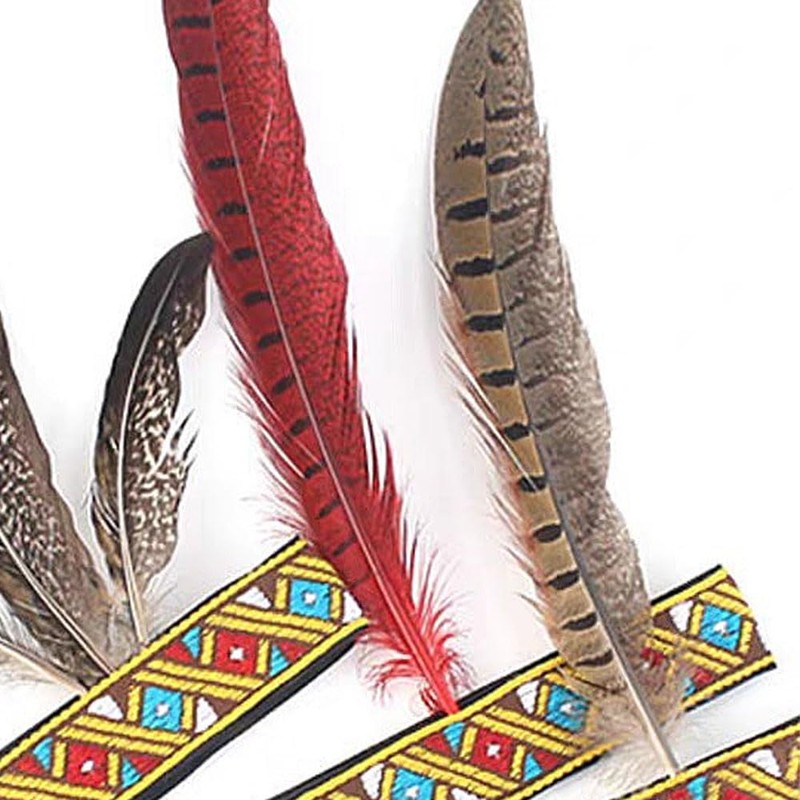 Indian Headband Headdress Feather Headband Native American Feather Headband Hair
