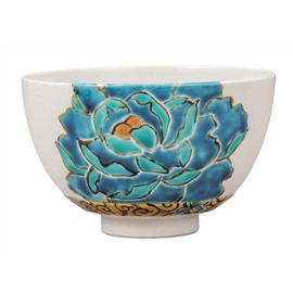 九谷焼いわたや 抹茶碗･碧牡丹 K9-878