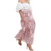 ZCKZUK Women's Stylish Elegant Floral Printed Maxi Skirt with Ruffle