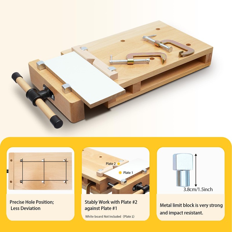 DOONARCES Woodworking Bench Vise, Portable Wood Vise Workbench, Hard Wood