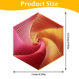 Fractal Fidget Hexagon Antistress Fidget Toys 3D Printing Hexagon Spiral Spielzeug Stress Relief Sensory Fidget Toy Spielzeug für Kinder & Erwachsene Angst Stresslinderung（Rot-Gold-Gradient）