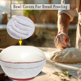 STAYWILD 100pcs Elastic Bowl Covers for Bread Proofing,Sourdough Bread Baking Supplies,Plastic Wrap for Food Fruit Vegetable,Plastic Proofing Bowls/Basket Covers for Bread,Nice Bread Proofing Cover