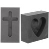 Operitacx Casting Molds Set 2pcs Heart Cross Graphite Molds for