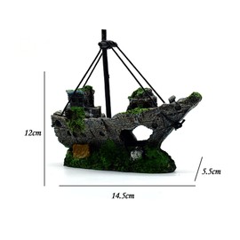 CHSG Resin Aquarium Ornament Aquarium Ship Fishing Boat Ornament Aquarium Art Boat Decor Aquarium Ornament Landscaping Decor for Aquarium Accessories, Unique Addition to Your Tank