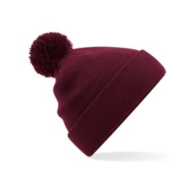 Beechfield - Cuffed Design - Original Pom Pom Beanie - Burgundy