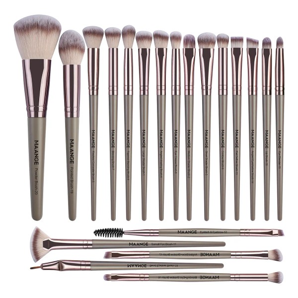 Maange MAG5748-Blackgold 20 Piezas Brochas De Maquillaje Profesional Color Champagne