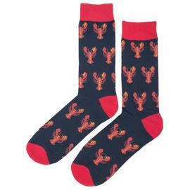 SockFly Fresh Lobster Dress Socks Funny Novelty Crazy Fun Design Men Size 8-12 Cotton Casual Crew Colorful Funky Fancy Socks Gift for Men