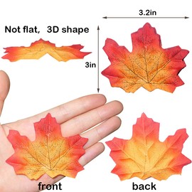 HADDIY Fake Fall Leaves,300 Pcs Faux Leaves Decoration Artificial Maple Leaves for Autumn Weddings Decorations and Fall Thanksgiving Décor