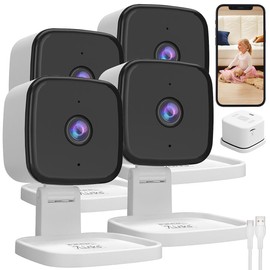 7links Night Security Camera: Set of 4 Mini 2K IP Security Camera, 4MP, Night Vision, 360° Holder (Surveillance Camera with Sound Recording, WiFi Night Vision)