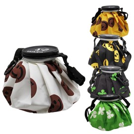 Golf Ice Bag Baseball Ice Pack Belt with Carabiner Ice Pack Sports Cooling Ice Bag Smile Ice Bag Cool Cooling Anti-condensation Ice Pack Large Capacity 1.6L (1.6 Liter, Clover Black)