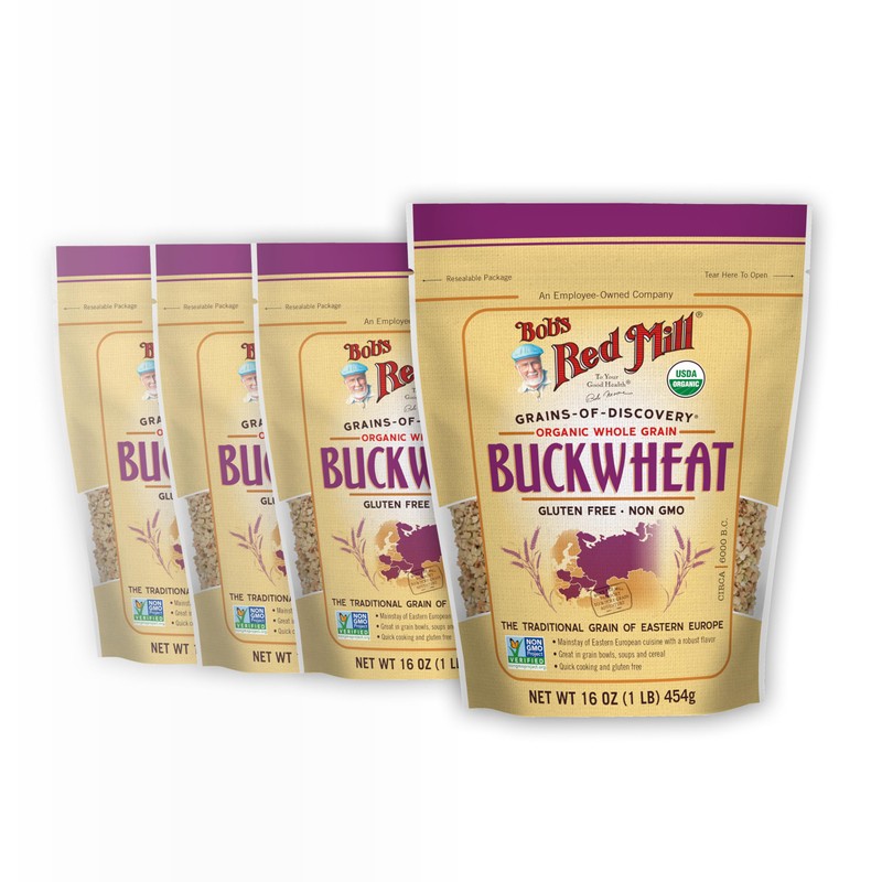Bob's Red Mill Organic Gluten Free Buckwheat Groats, 16oz (Pack