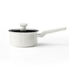Enamel Cast Iron Sauce Pot with Lid, 2.1 Qt Milk