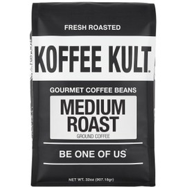 Koffee Kult Koffee Kult Medium Roast Smooth and Flavorful Ground Coffee - Perfect for a Relaxing Cup Anytime (Medium Roast, 32oz)