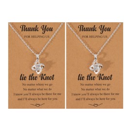 Bridesmaid Necklace for Women Bridesmaid Gifts Love Knot Necklace from Bride Wedding Gifts Bridesmaid Gifts Set of 2/4/6 (2PCS)