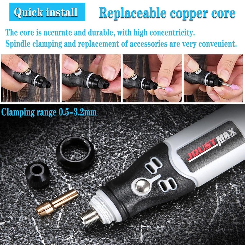 YUENTOEN 4.2V Mini Cordless Rotary Tool, USB Charging Power Rotary