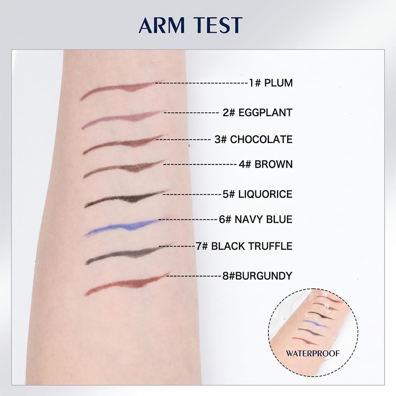 Waterproof Eyeliner Pencil, Smudge-Proof & Long-Lasting, Creamy Gel Texture Glides