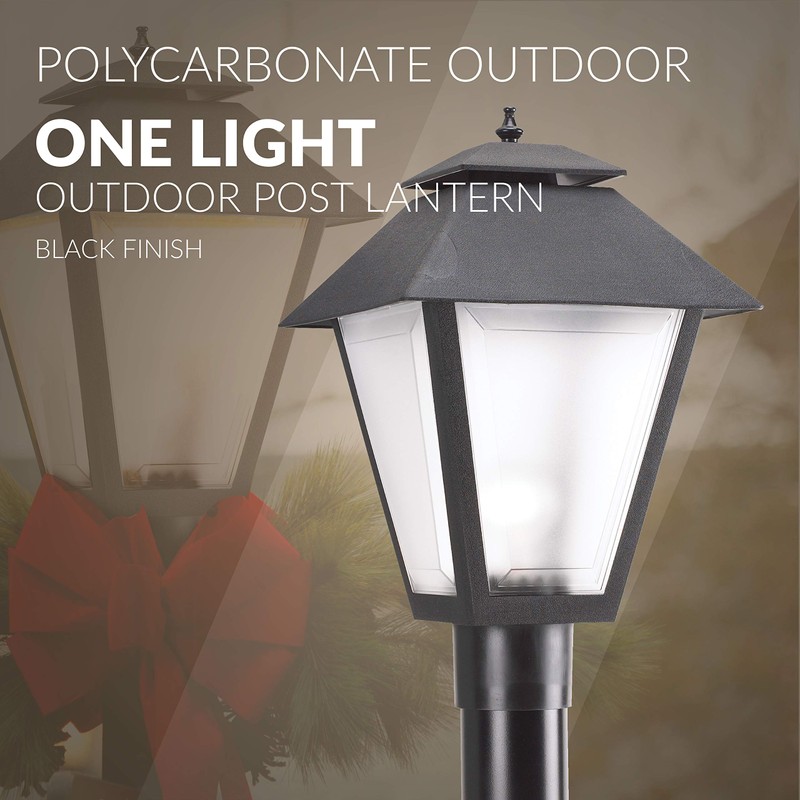 Generation Lighting 82065-12 Polycarbonate One-Light Outdoor Post Lantern Outside Lighting,