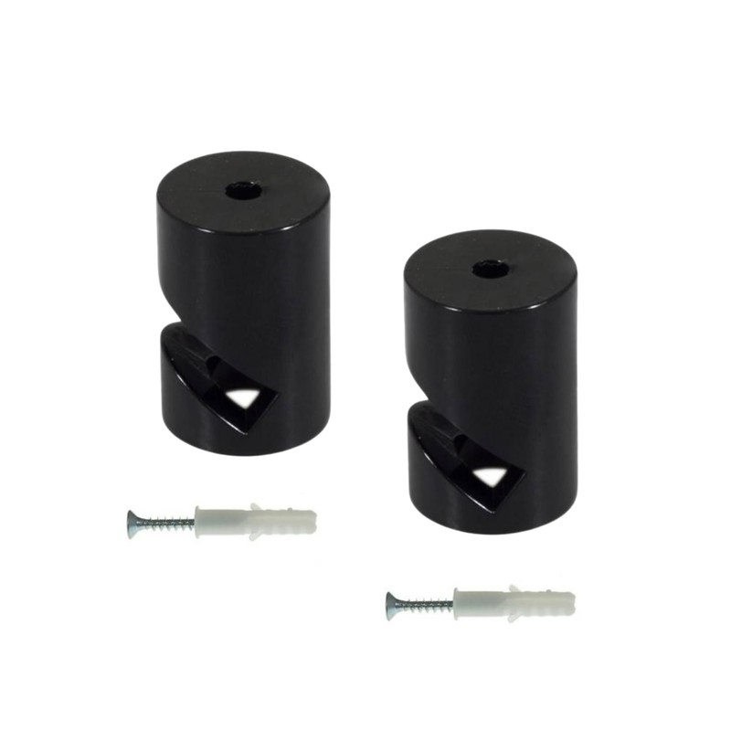 HALOTEC Set of 2 black decentralised brackets, wall or ceiling