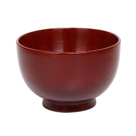 Osaka Choseido Dishwasher Safe Wooden Soup Bowl Yamanaka Lacquer Diameter 4.1 inches (10.5 cm), 8.5 fl oz (250 ml), Rust Negoro Nuri