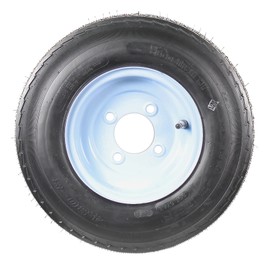 eCustomrim 2-Pack Trailer Tires On Rims 4.80-8 480-8 4.80 X 8 8 in. Load Range B 4 Lug Bolt Wheel White - 2 Year Warranty w/Free Roadside