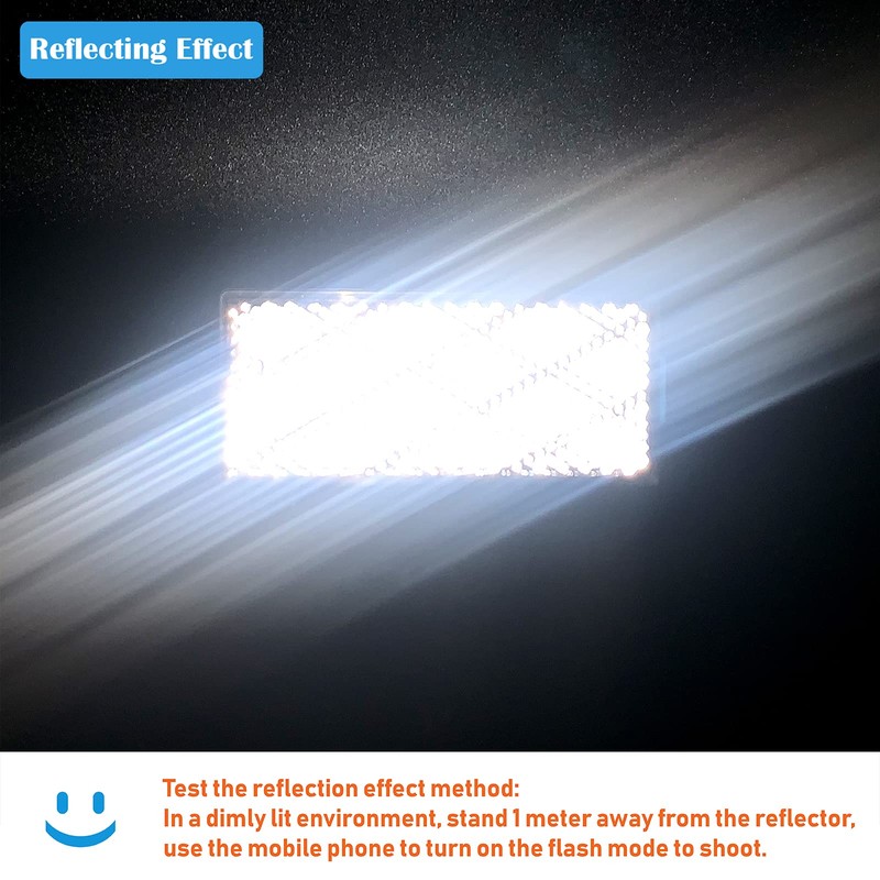 WELNENT E-Mark DOT CCC 2pcs Rectangle Reflector Self Adhesive Stick