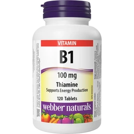 Webber Naturals Vitamin B1 Thiamine 100 mg, 120 Tablets, Supports Energy Production, Vegan