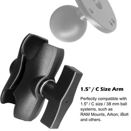 AGEofDMS Aluminium Connecting Rod for C Size / 38 mm Ball Accessories, Double Socket Arm for 1.5 Inch Ball (Short)