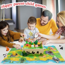 Montessori Toy from 1 2 3 Years, Carrot Plug-in Game Wood, Montessori Children's Wooden Toy, Motor Skills Toy from 1 Year