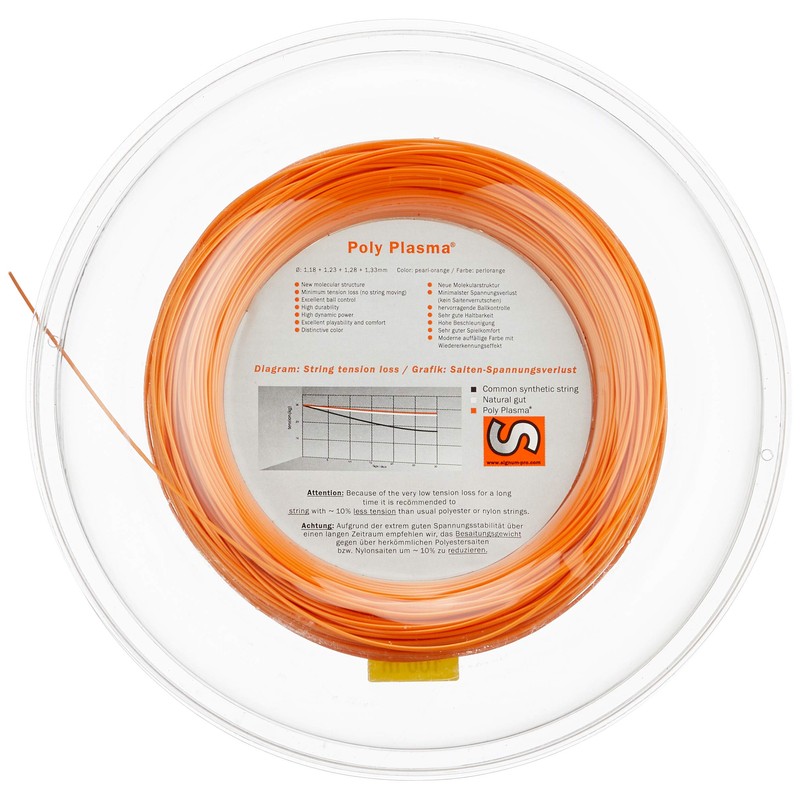 Signum Pro Unisex's Poly Plasma String Reel-Orange, 1.18 mm/100 m