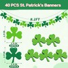 St Patricks Day Decorations - 4PCS Shamrock Garland Banner for