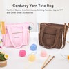 MYBAGZING Corduroy Crochet Bag 11.5" Large Yarn Storage Tote with