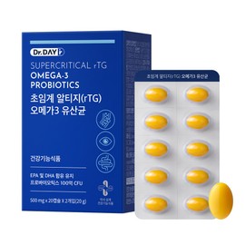 Dr. Day R Supercritical rTG Omega-3 Probiotics, 40 Capsules, 1 Pack