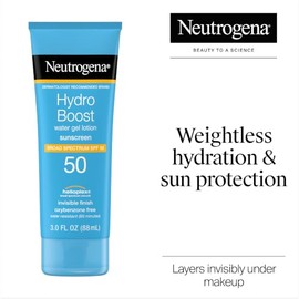 NEUTRGENA  Bloqueador Protector Solar 50 SPF Hydro Boost  Textura en Gel  Apto Pieles Grasas y Mixtas  No es oleoso  88ml                             