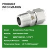 TAISHER 5PCS 304 Stainless Steel Compression Tube Pipe Fitting Connector,