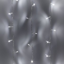 Lights4fun Indoor Fairy Lights with 50 White LEDs on 4m of Clear Cable Plug in Rocker Switch