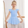 Zaclotre Ballet Leotards for Girls Toddler Ruffle Sleeve Crisscross Back