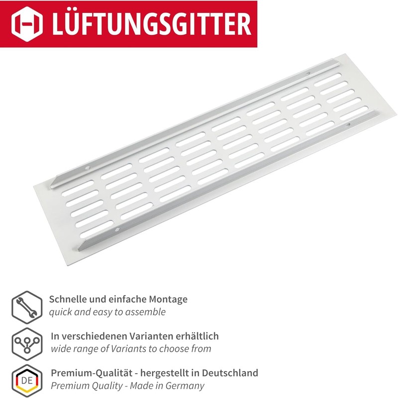 Gedotec Ventilation grille square made of aluminium, 1 piece exhaust