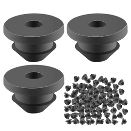 DUZFOREI 200 Pcs Cable Railing Kit Rubber Grommets Protector Sleeve Replacement for 1/8" 5/32" 3/16" Wire Rope Deck Cable Railing Kit for Indoor and Outdoor Metal Posts Black
