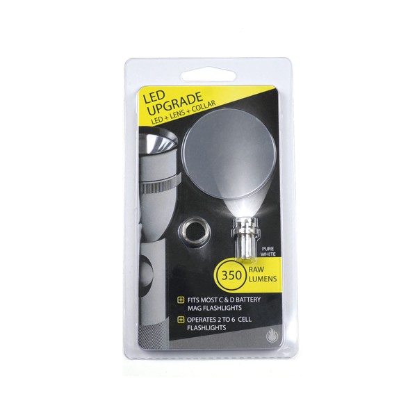 Lit Industries 350 Lumen 2-6 Cell Maglite LED Upgrade Bulb & Lens Kit C & D Model (2-6 Cell Bulb and Lens Kit)