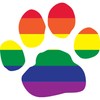 CafePress Gay Pride Paw Print Square Car Magnet 3 X