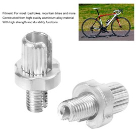 Brake Lever Barrel Nut Adjuster, 2pcs M7 Bicycle Brake Lever Adjuster, Brake Lever Barrel Handle Screws Fastener Silver Aluminium Alloy for Road Mountain Bikes