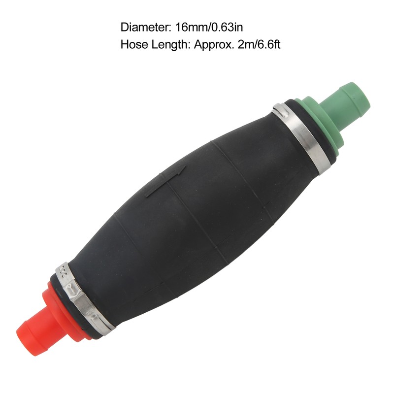 16mm/0.63in Siphon Hand Pump with 2m/6.6ft Hose Gasoline Fuel Water