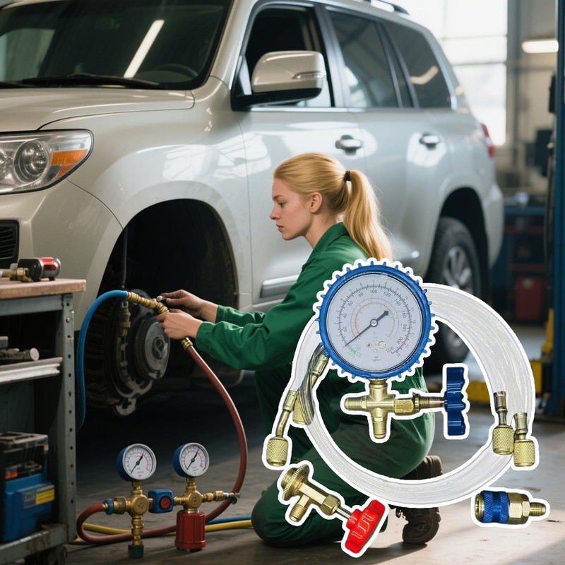 Car Air Conditioner Recharge Kit - Auto AC Recharge Kit,Manifold