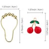 ZILucky Set of 12 Cherries Shower Curtain Hooks Rings, Red