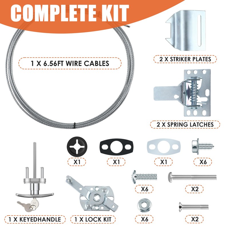Ceoighe Universal Garage Door Lock Kit with Spring Latch and