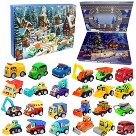 Advent Calendar Cars Children for Children, 24 Toys Car Match Box Car Christmas Countdown Rituals Advent Calendar, Toy Car Advent Calendar Children Countdown Calendar